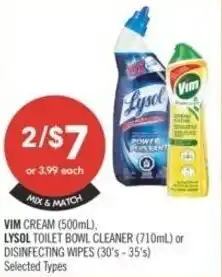 Shoppers Drug Mart Vim cream and Lysol offer