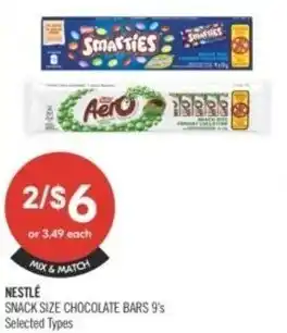 Shoppers Drug Mart Nestlé snack size chocolate bars offer