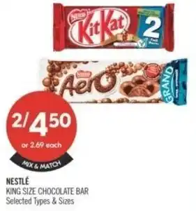 Shoppers Drug Mart Nestlé king size chocolate bar offer