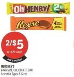 Shoppers Drug Mart Hershey's king size chocolate bar offer