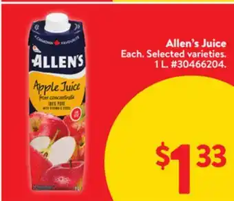 Walmart Allen's Juice offer