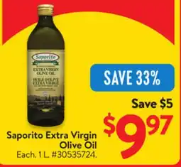 Walmart Saporito Extra Virgin Olive Oil offer