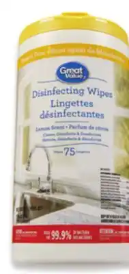 Walmart Great Value Disinfectant Wipes offer