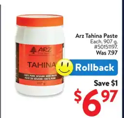 Walmart Arz Tahina Paste offer