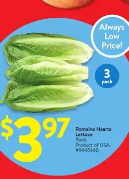 Walmart Romaine Hearts Lettuce offer