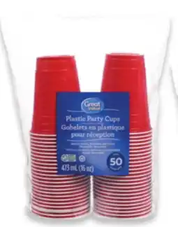 Walmart Great Value Red 473 mL Plastic Party Cups offer