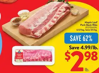 Walmart Maple Leaf Pork Back Ribs offer