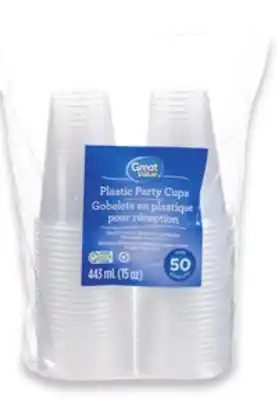 Walmart Great Value Clear 443 mL Plastic Party Cups offer