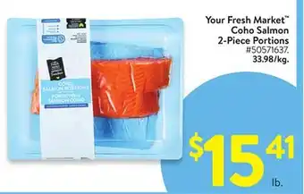 Walmart Your Fresh Market Coho Salmon 2-Piece Portions offer