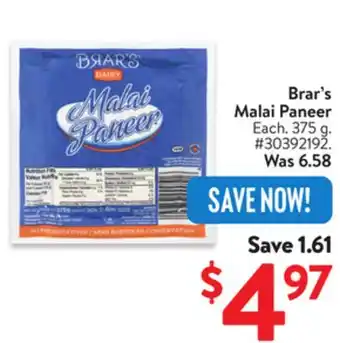 Walmart Brar's Malai Paneer offer