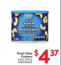 Walmart Great Value Cashews offer