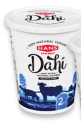 Walmart Hans Dahi 2% or 3.2% Natural Yogurt offer