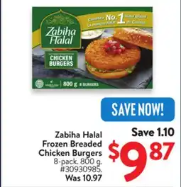 Walmart Zabiha Halal Frozen Breaded Chicken Burgers offer