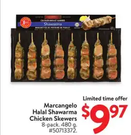 Walmart Marcangelo Halal Shawarma Chicken Skewers offer