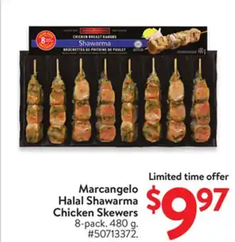 Walmart Marcangelo Halal Shawarma Chicken Skewers offer