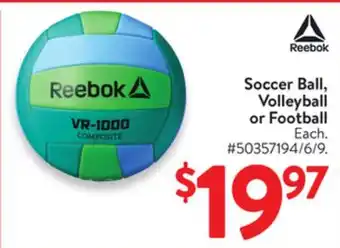 Walmart Reebok Soccer Ball, Volleyball or Football offer