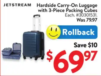 Walmart Hardside Carry-On Luggage with 3-Piece Packing Cubes offer