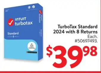 Walmart Turbo Tax Standard 2024 with 8 Returns offer