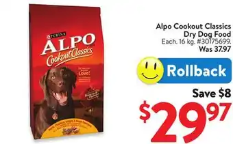 Walmart Alpo Cookout Classics Dry Dog Food offer