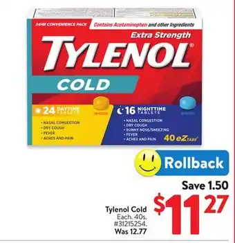 Walmart Tylenol Cold offer