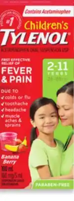 Walmart Children's 100 mL Tylenol Fever and Pain Relief offer