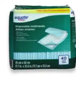 Walmart Equate Disposable Underpads 40-pack offer