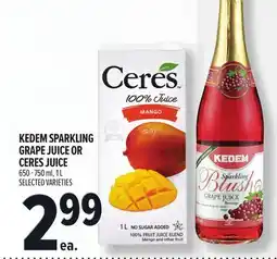 Metro KEDEM SPARKLING GRAPE JUICE OR CERES JUICE offer