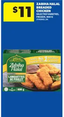 Real Canadian Superstore ZABIHA HALAL BREADED CHICKEN, 800 G offer