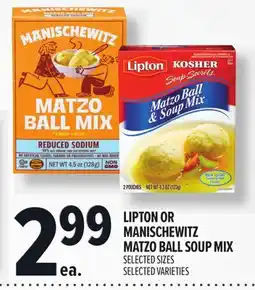 Metro LIPTON OR MANISCHEWITZ MATZO BALL SOUP MIX offer