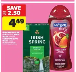 Real Canadian Superstore IRISH SPRING BAR SOAP, 6X104 G, BODY WASH, 591 ML OR SOFTSOAP BODY WASH, 591 ML offer