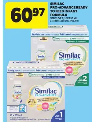 Real Canadian Superstore SIMILAC PRO-ADVANCE READY TO FEED INFANT FORMULA STEP 1 OR 2 , 16X235 ML offer