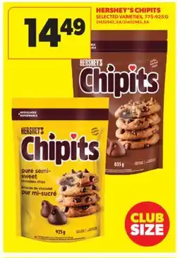 Real Canadian Superstore HERSHEY'S CHIPITS, 775-925 G offer