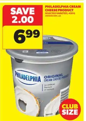 Real Canadian Superstore PHILADELPHIA CREAM CHEESE PRODUCT, 450 G offer