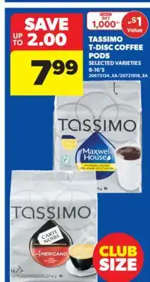 Real Canadian Superstore TASSIMO T-DISC COFFEE PODS offer