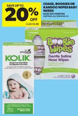 Real Canadian Superstore CHASE, BOOGIES OR KANDOO WIPES BABY NEEDS offer