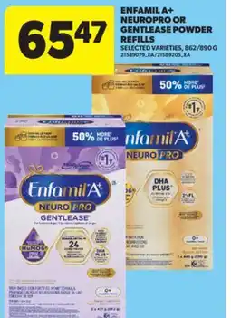 Real Canadian Superstore ENFAMIL A + NEUROPRO OR GENTLEASE POWDER REFILLS, 862/890 G offer