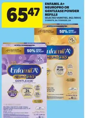 Real Canadian Superstore ENFAMIL A + NEUROPRO OR GENTLEASE POWDER REFILLS, 862/890 G offer