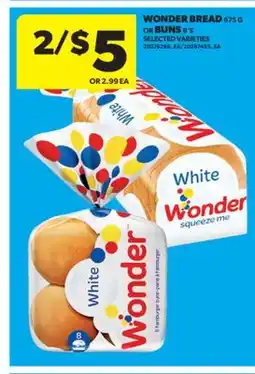 Real Canadian Superstore WONDER BREAD 675 G OR BUNS 8' S offer