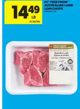 Real Canadian Superstore PC FREE FROM AUSTRALIAN LAMB LOIN CHOPS offer