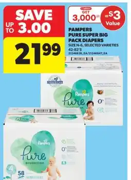 Real Canadian Superstore PAMPERS PURE SUPER BIG PACK DIAPERS, 42-82'S offer