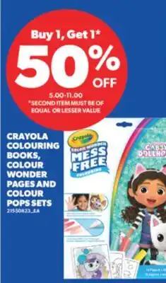 Real Canadian Superstore CRAYOLA COLOURING BOOKS, COLOUR WONDER PAGES AND COLOUR POPS SETS offer