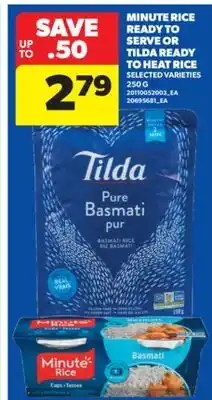 Real Canadian Superstore MINUTE RICE READY TO SERVE OR TILDA READY TO HEAT RICE, 250 G offer