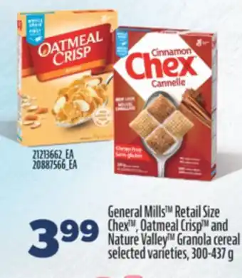 Real Canadian Superstore GENERAL MILLS RETAIL SIZE CHEX, OATMEAL CRISP AND NATURE VALLEY GRANOLA CEREAL, 300-437 G offer