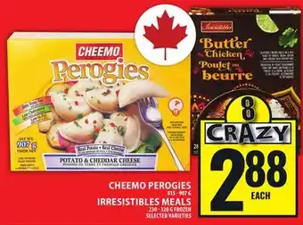 Food Basics CHEEMO PEROGIES 815 - 907 G IRRESISTIBLES MEALS 230 - 320 G offer