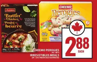 Food Basics CHEEMO PEROGIES OR IRRESISTIBLES MEALS offer