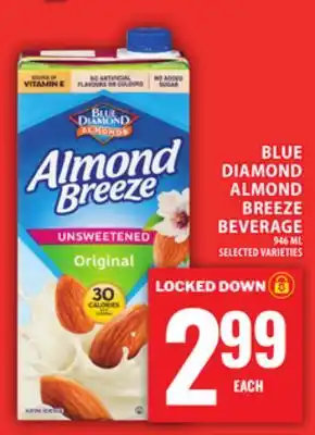 Food Basics BLUE DIAMOND ALMOND BREEZE BEVERAGE offer