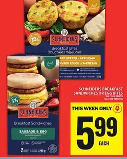 Food Basics SCHNEIDERS BREAKFAST SANDWICHES OR EGG BITES offer