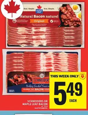 Food Basics SCHNEIDERS OR MAPLE LEAF BACON offer