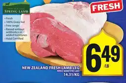 Food Basics NEW ZEALAND FRESH LAMB LEG offer