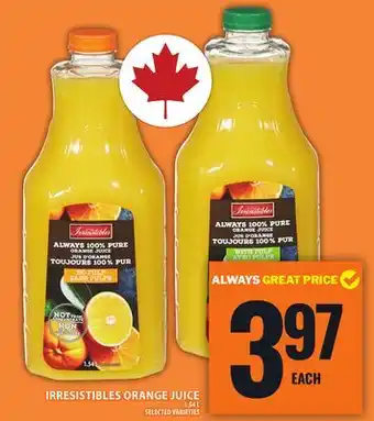 Food Basics IRRESISTIBLES ORANGE JUICE offer